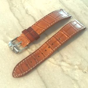 Michele 20 mm authentic brown alligator strap